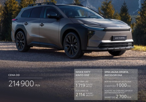 Toyota bZ4X Touring w cenie od 214 900 złotych. Ciut drożej niż VW ID.7 Touring, ale z większym bagażnikiem