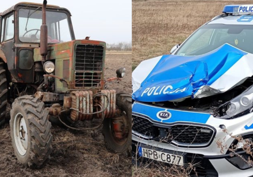 Pościg za traktorem. Kierowca staranował radiowóz