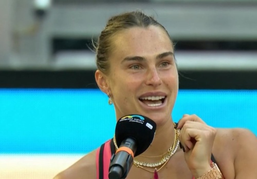 Scysja na meczu Sabalenki. 