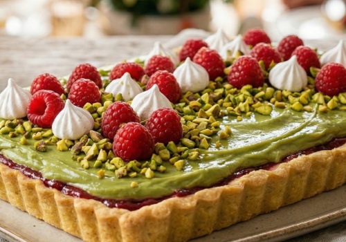 Wariacja na temat klasyki. Pistacjowy mazurek z malinowym kontrapunktem