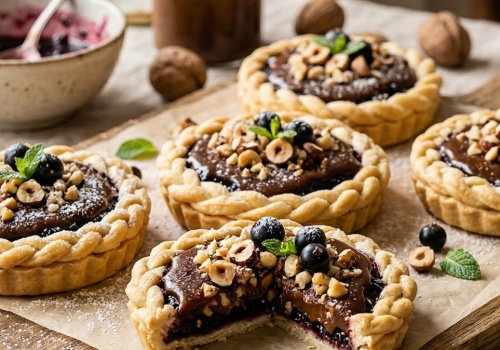 Nowoczesna forma, tradycyjny smak. Orzechowe minimazurki z czarną porzeczką