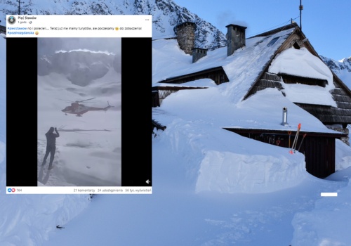 Ewakuacja turystów ze schroniska w Tatrach. Pokazali nagranie