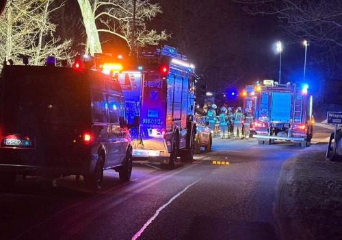 Auto wpadło do rzeki Wieprza. Trwa akcja ratownicza