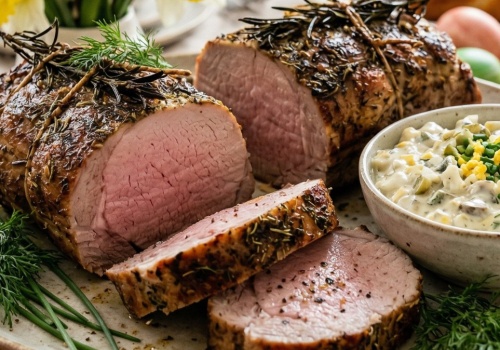 Nowe oblicze świątecznej pieczeni. Krótko pieczony schab z sosem tatarskim