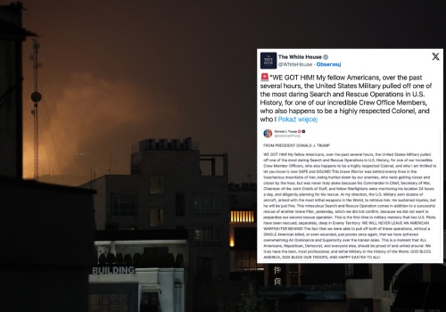 Trump ogłosił sukces ws. pilota zestrzelonego F-16