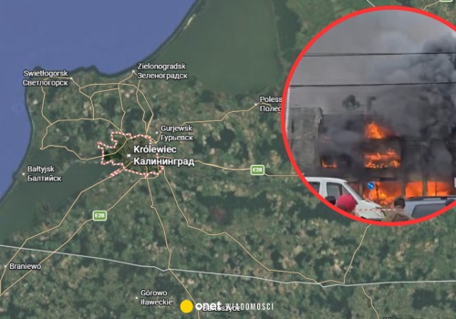Potężny pożar w Królewcu. Ogień trawi centrum handlowe