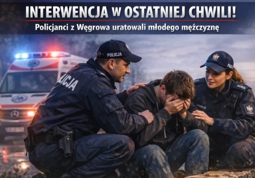 Węgrowscy policjanci uratowali młodego mężczyznę