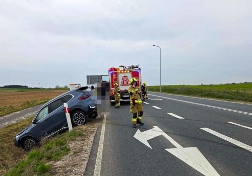 Kolizja na drodze powiatowej w Powidzu