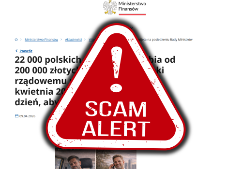 Oszuści znów udają Ministerstwo Finansów