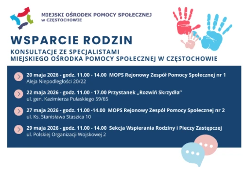 Dni otwarte w Miejskim Ośrodku Pomocy Społecznej w Częstochowie. W programie konsultacje ze specjalistami i warsztaty dla dzieci