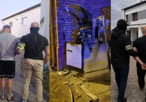 Nieudana próba włamania do bankomatu na tzw. „wybuch” – sprawcy w rękach Policji