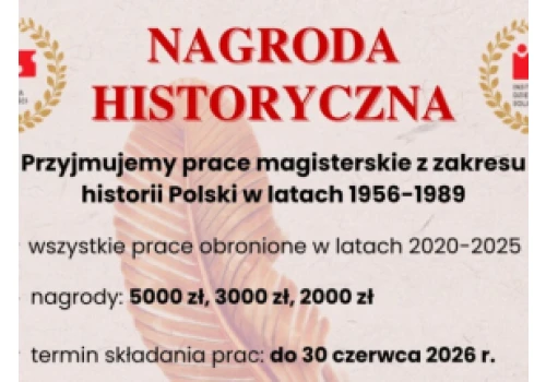 Nagrody finansowe i szansa na debiut. II edycja Nagrody Historycznej IDS