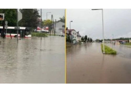 Zalane drogi, podtopione domy. 
