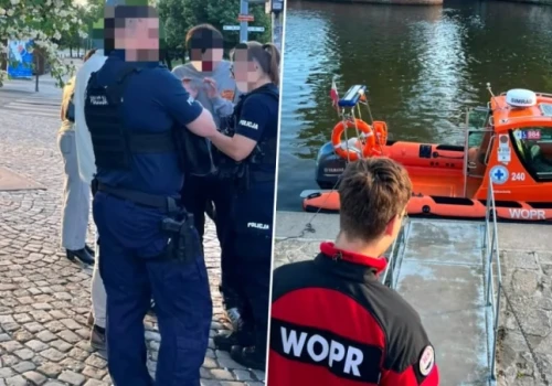 Pijani Hiszpanie w Odrze w centrum Wrocławia. Służby postawione na równe nogi