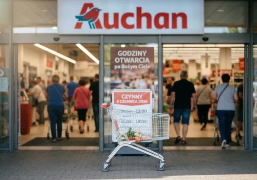 Czy Auchan jest otwarty 5 czerwca 2026? Godziny otwarcia Auchan po Bożym Ciele
