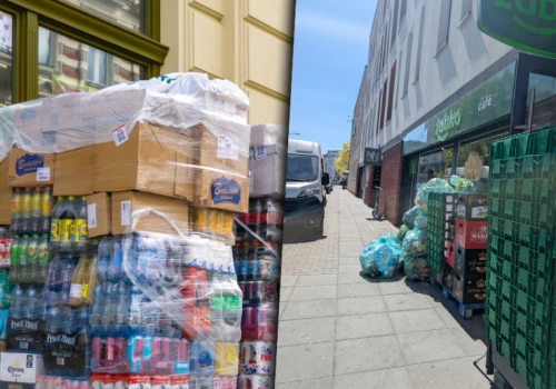 Palety blokują chodniki. Sypia się mandaty
