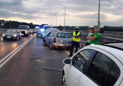 Karambol na moście w Sandomierzu