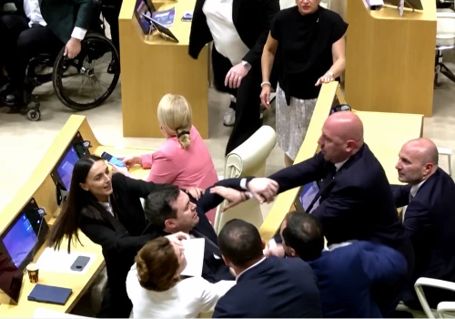 Niecodzienne sceny w gruzińskim parlamencie. Doszło do bójki, jest nagranie