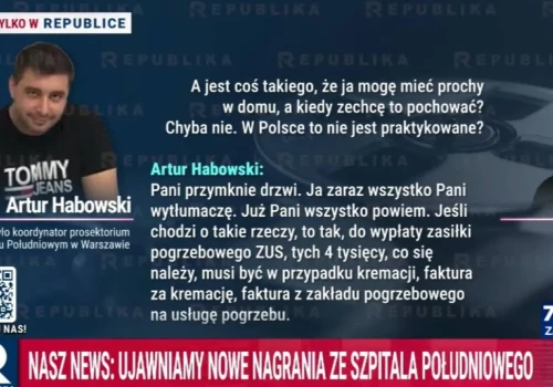 Taśmy z prosektrorium Szpitala Południowego. "Pani przymknie drzwi..."