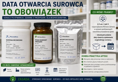 Data otwarcia surowca recepturowego – kiedy i dlaczego trzeba ją zapisać?