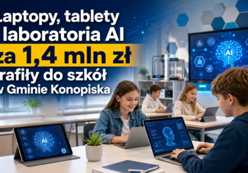 Laptopy, tablety i laboratoria AI za 1,4 mln zł trafiły do szkół w Gminie Konopiska