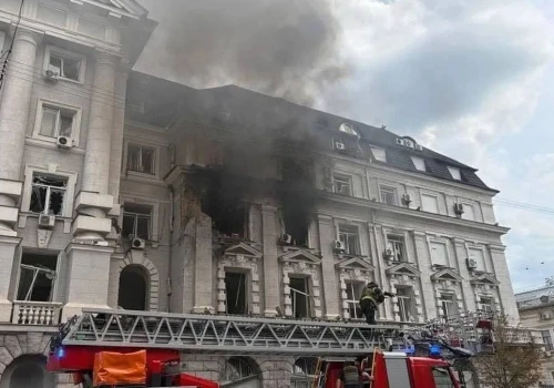 Atak Rosjan na centrum Kijowa. Prezydent o uderzeniu "w główny budynek" SBU
