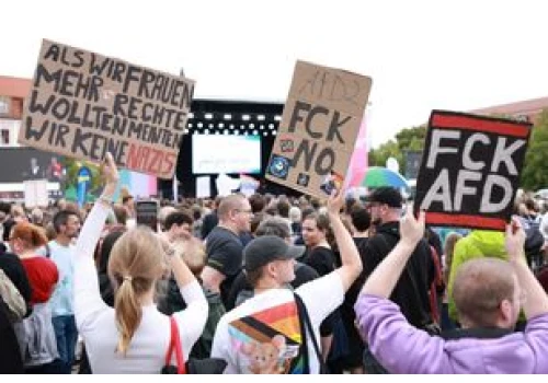 Protesty w Niemczech przed wyborami. 