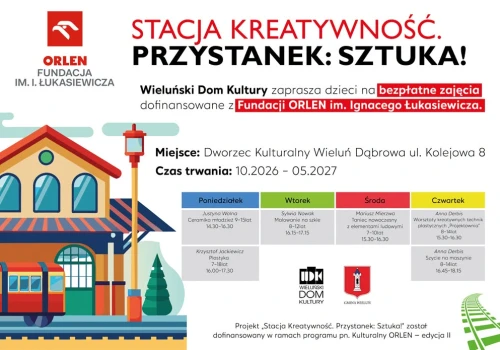 „Stacja Kreatywność. Przystanek: Sztuka!” – bezpłatne zajęcia dla dzieci w Wieluniu. Zapisywać można się od dziś