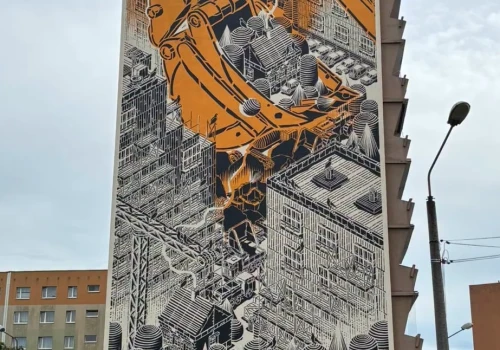 Filmowy mural powstał w Giszowcu. Nawiązuje do filmu Kazimierza Kutza