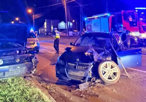Zderzenie trzech aut w Łomży