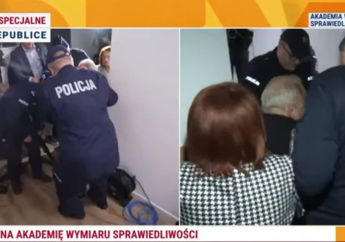 Szokujące sceny w Akademii Wymiaru Sprawiedliwości! Adam Borowski siłą wyniesiony przez policję!
