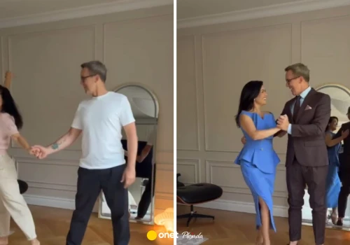 Katarzyna Cichopek i Maciej Kurzajewski na wspólnym nagraniu. 