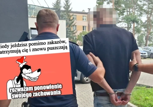 Wiązowna: kierowca ignorujący zakazy prowadzenia, w tym jeden dożywotni, został złapany i wypuszczony