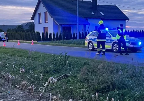 Motocyklistka wypadła z drogi i uderzyła w ogrodzenie. Lądował śmigłowiec LPR