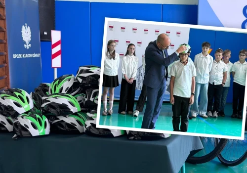 Bezpieczna droga do szkoły. Uczniowie z Opola otrzymali kaski rowerowe