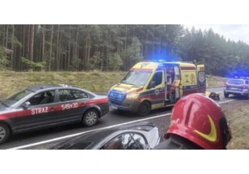 Łubowo: BMW w rowie na DK20. Służby w akcji