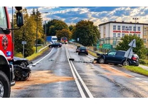 Kolizja, a za nią karambol w Rymanowie. Ranne zostały cztery osoby