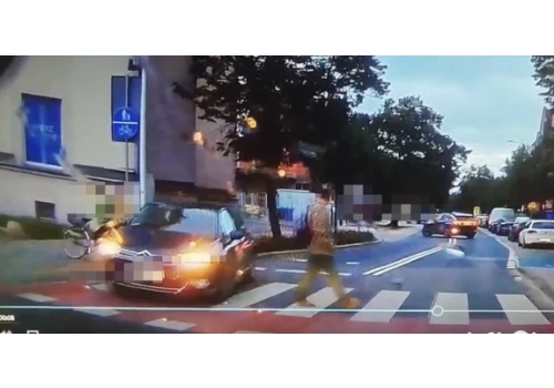 O krok od tragedii. 23-latek odpowie przed sądem. Wszystko nagrała kamera samochodowa
