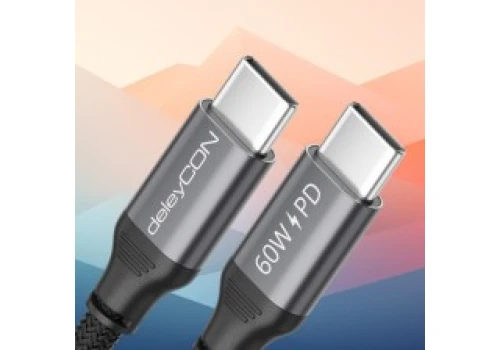 DeleyCON Kabel USB-C w oplocie, 60W PD, długość 1,5m za jedyne 3,99 zł w Amazon PL