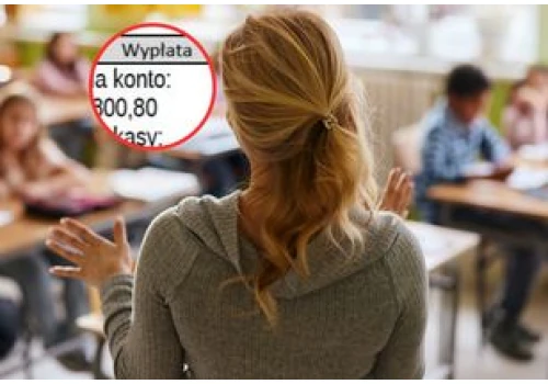 Pokazała pasek z wypłatą nauczyciela. 