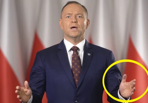 Nawrocki przemawiał, ale wszyscy i tak patrzyli na jego palec. Giertych nie dowierza! „Ze złości próbował…”