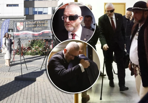 Grzegorz Braun o lasce w sądzi. Gdy polityk przemawiał zagłuszali go hymnem Rosji i …