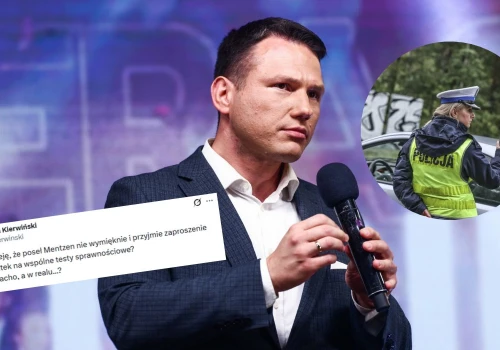 Policjantka podejrzewająca Mentzena o bycie kozakiem w necie, ale nie w świecie zaprosiła go na testy sprawnościowe