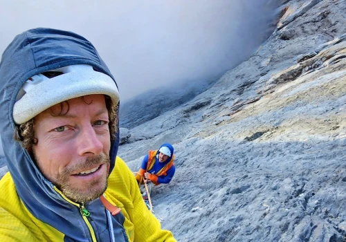 „Untergang der Titanen” (600 m, 8a) na Gross Wellhorn zrobiona klasycznie