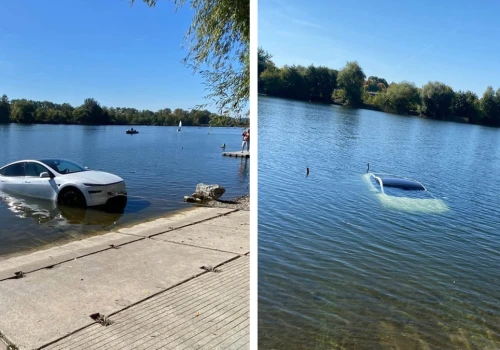 Samochód elektryczny zatonął podczas wyciągania łodzi. Akcja służb w Krakowie