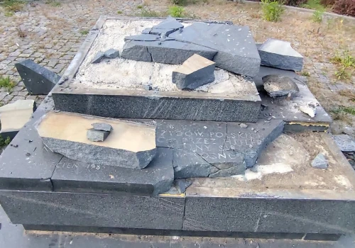 Zdewastowano pomnik upamiętniający ofiary getta sosnowieckiego. 