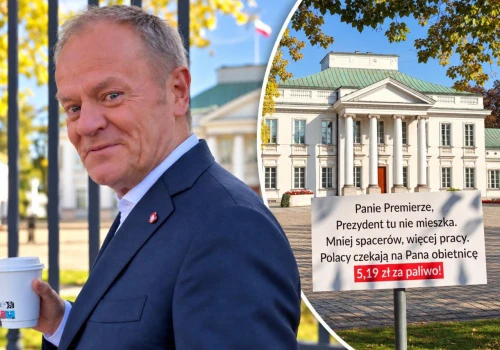 Tablica czeka na Tuska pod Belwederem za "rumakowanie". „Polacy czekają na 5,19 zł z…