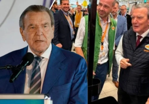 Były kanclerz Niemiec w moskiewskim sklepie. Wymowne słowa Schrödera