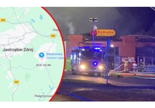 Pożar Biedronki w Jastrzębiu-Zdroju. Alert RCB do mieszkańców