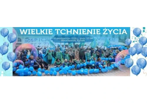 Wielkie Tchnienie Życia na wrocławskim Rynku. Happening z okazji Światowego Dnia Hospicjów